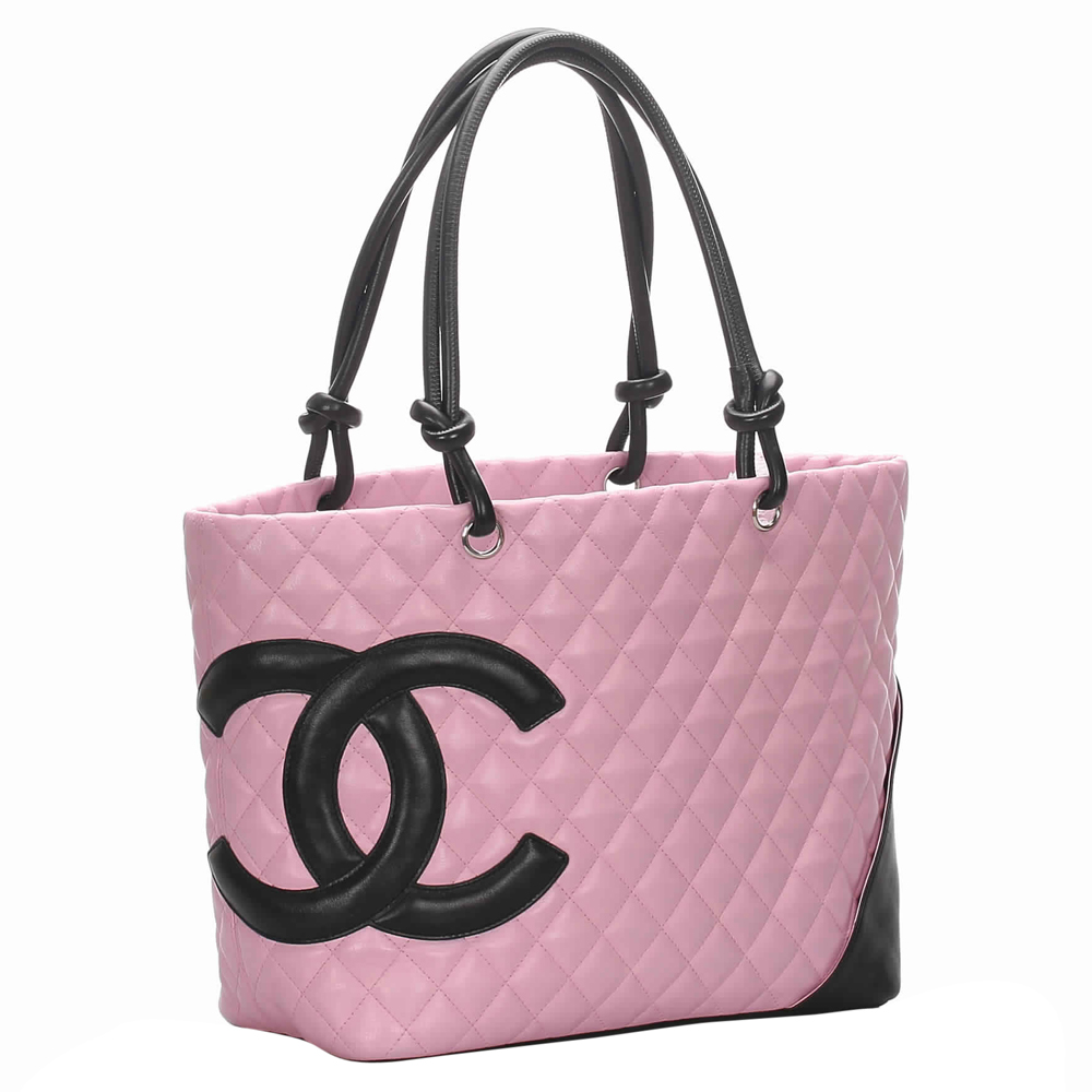 

Chanel Pink Quilted Leather Cambon Ligne Tote, Black