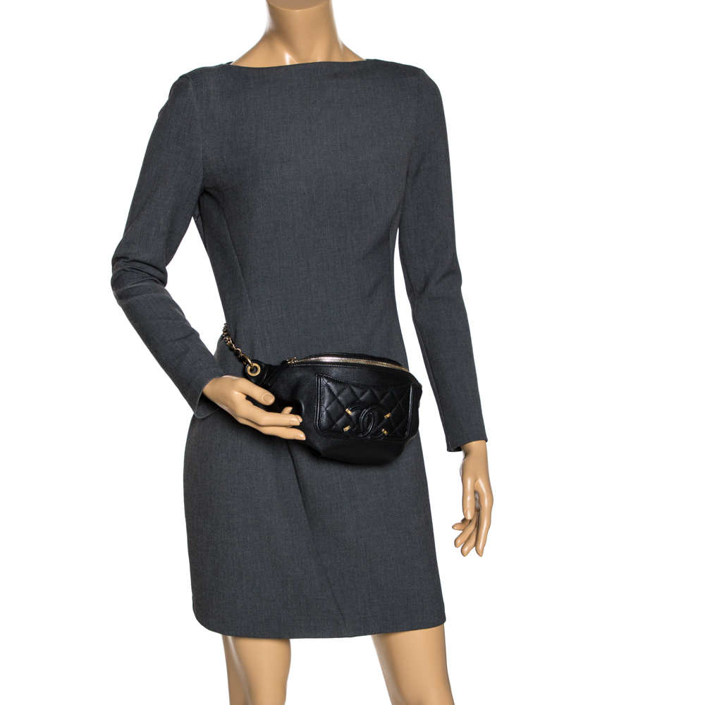 

Chanel Black Caviar Leather Bi Classic Belt Bag