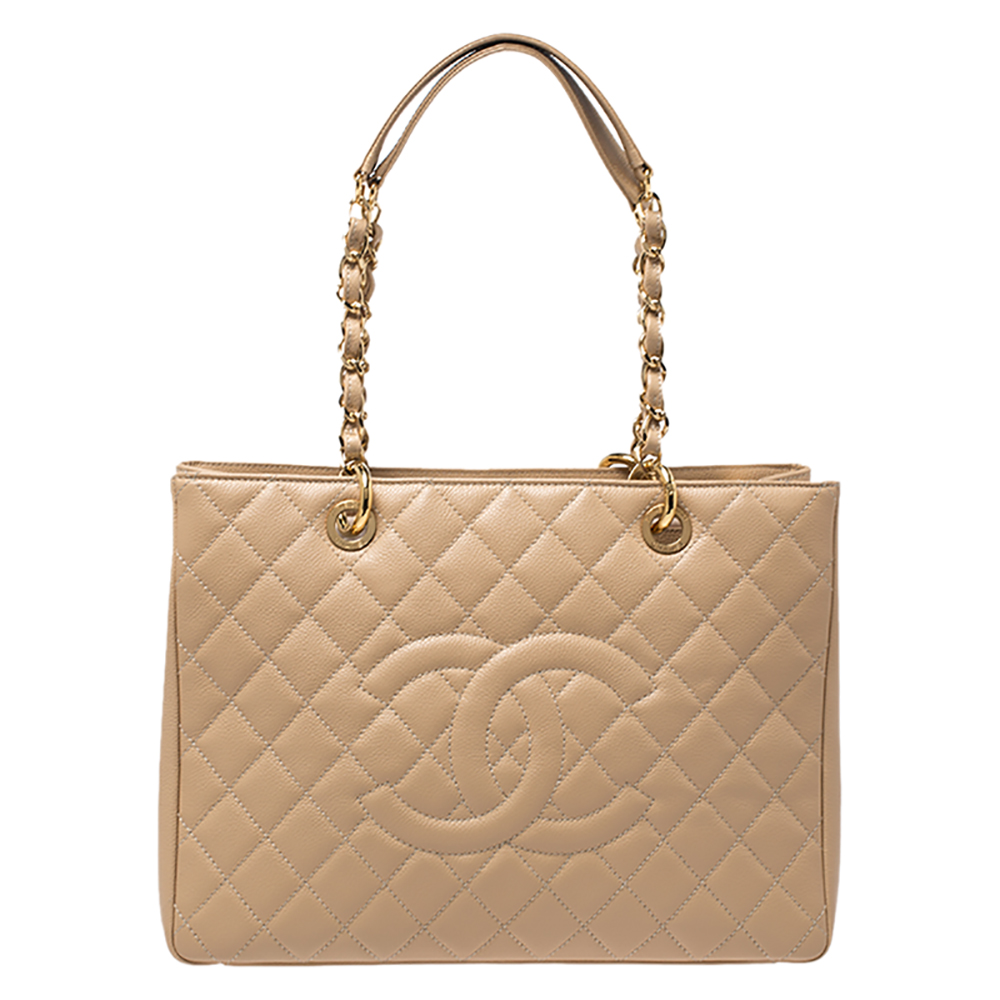 Chanel Deauville Tote Bag 2021 Collection Beige 33cm