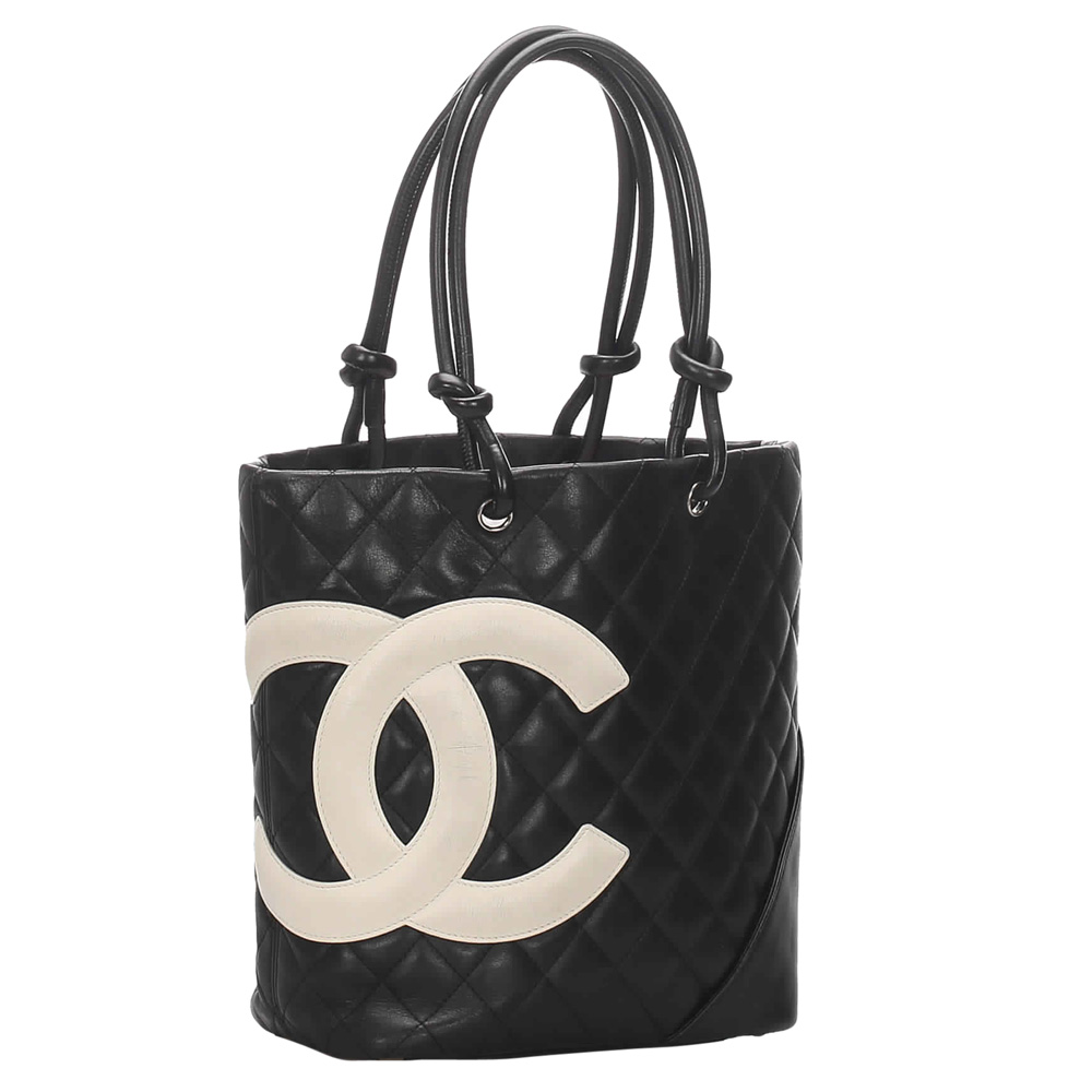 

Chanel Black Quilted Leather Cambon Ligne Tote
