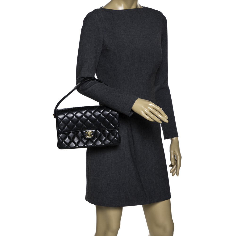 

Chanel Black Quilted Leather Vintage Double Sided Flap Bag