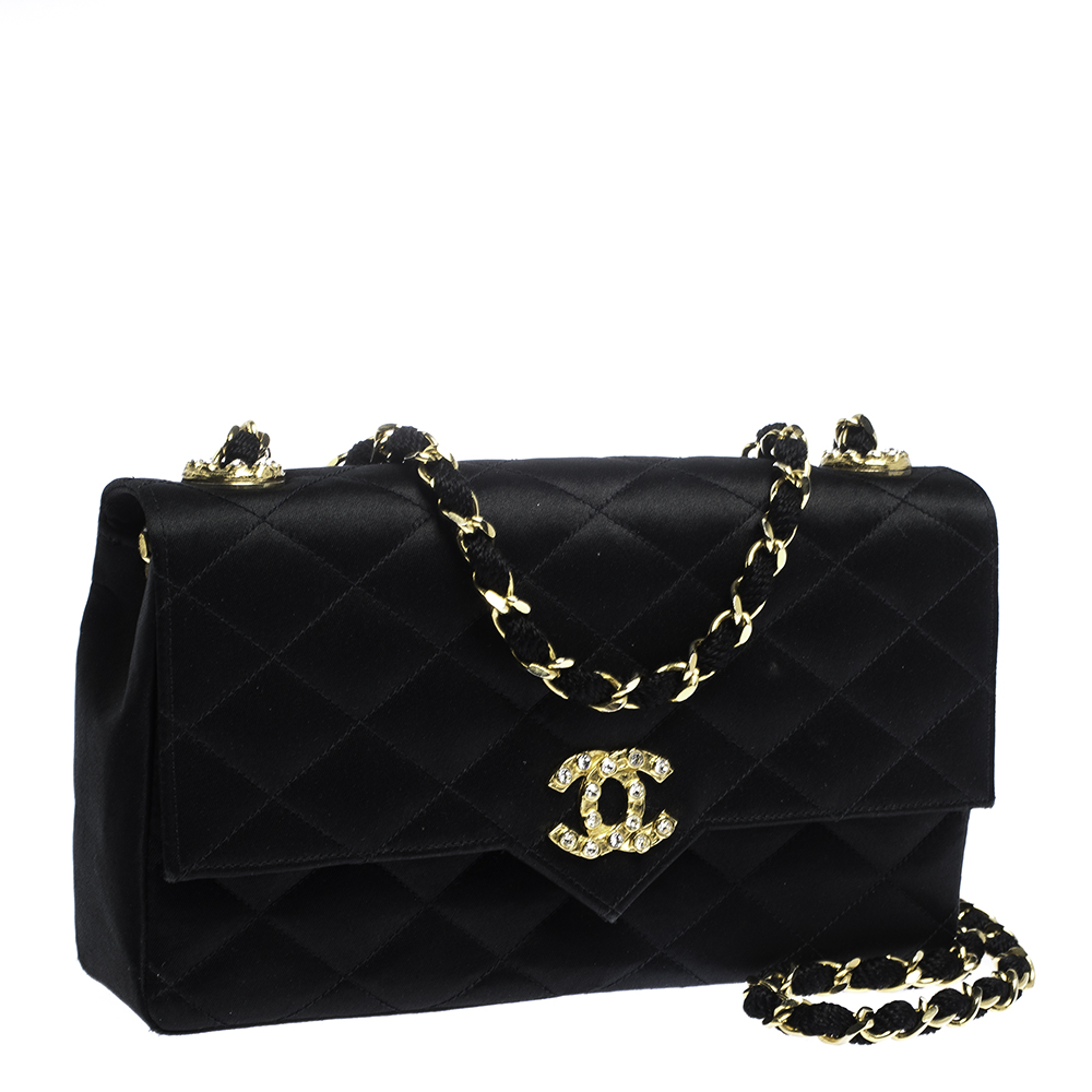 Chanel Vintage Black Quilted Leather Mini Square Classic Flap Bag –  STYLISHTOP