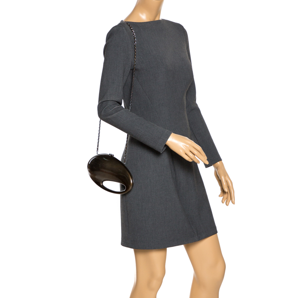

Chanel Metallic Bronze Bean Shape Hard Case Chain Clutch