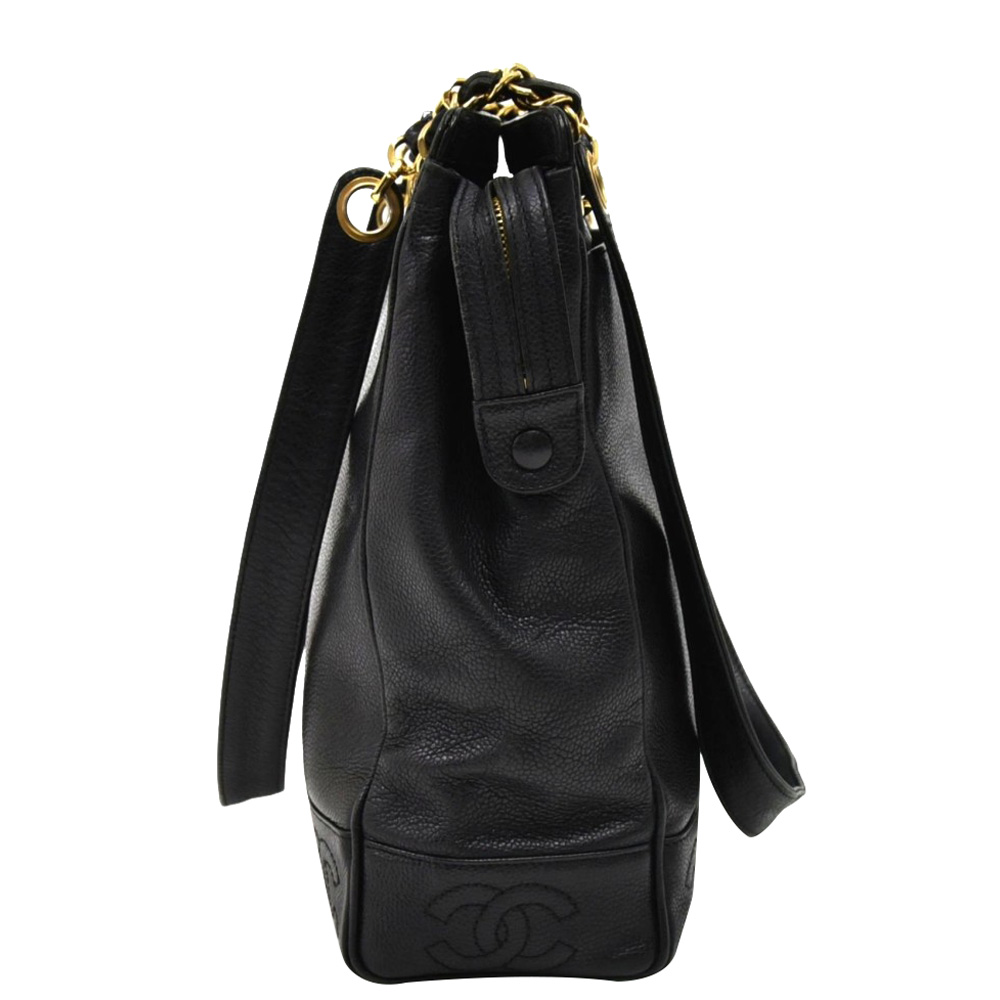 

Chanel Black Caviar Leather Vintage Tote