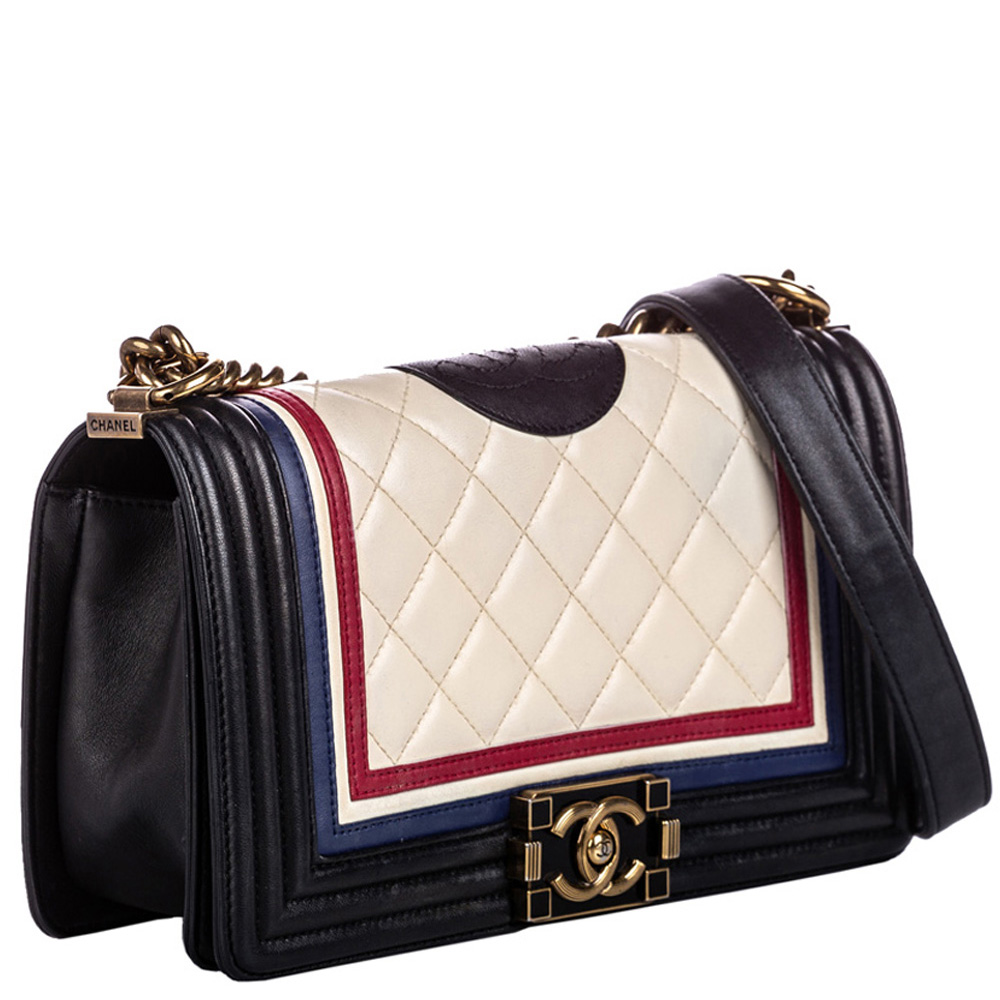 

Chanel Multicolor Leather Medium Boy Bag