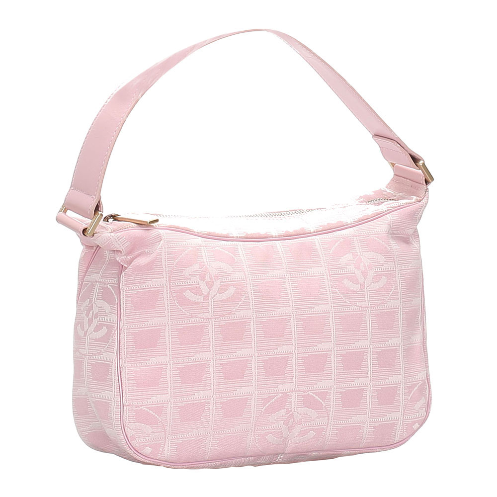 

Chanel Pink/White Canvas Travel Line Shoulder Bag