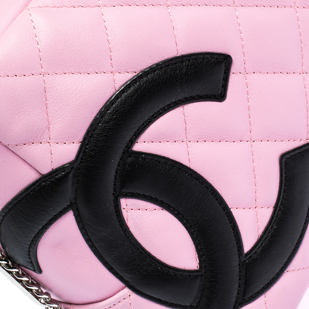 Buy Chanel Cambon Crossbody Bag Quilted Leather Small Pink 2655802
