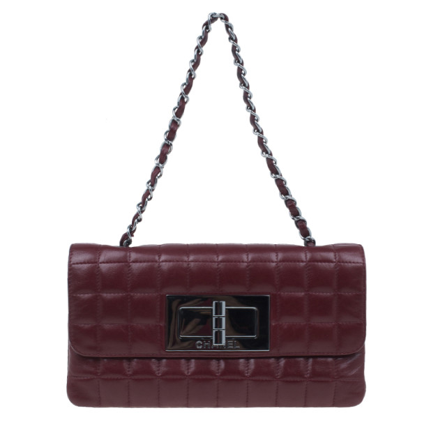 Chanel Red Leather Chocolate Bar Mademoiselle Flap Bag