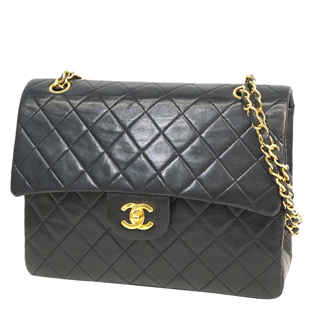 

Chanel Black Quilted Leather Classic Medium Double Flap Bag