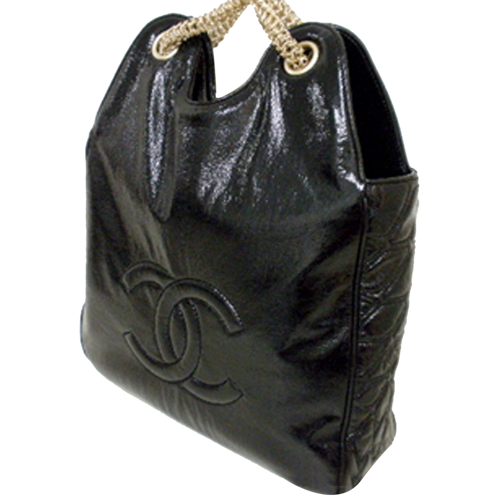 

Chanel Black Patent Leather Soft Enamel Tote Bag