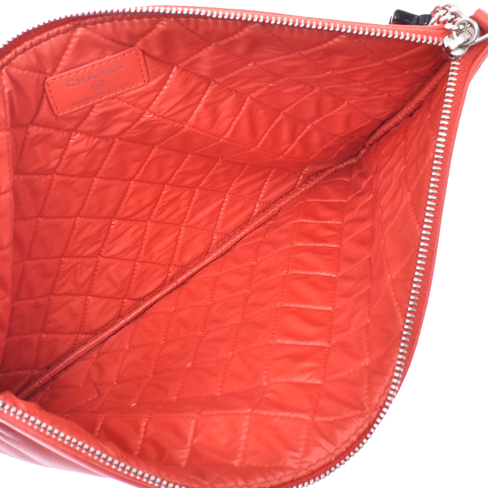

Chanel Red Leather Coco Cuba O-Case Clutch
