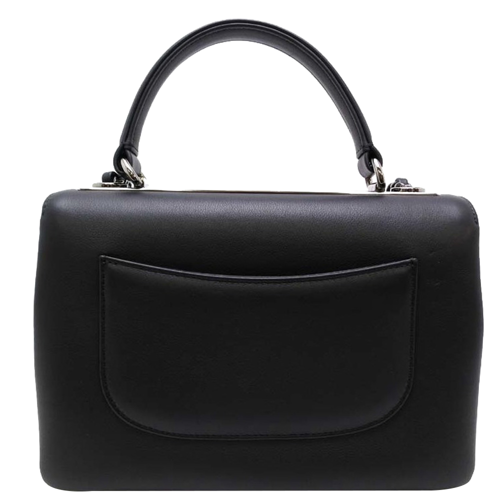 

Chanel Black Leather CC Top Handle Bag