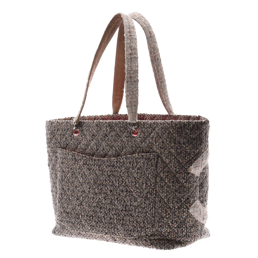 

Chanel Gray Tweed Cambon Line Large Tote, Grey