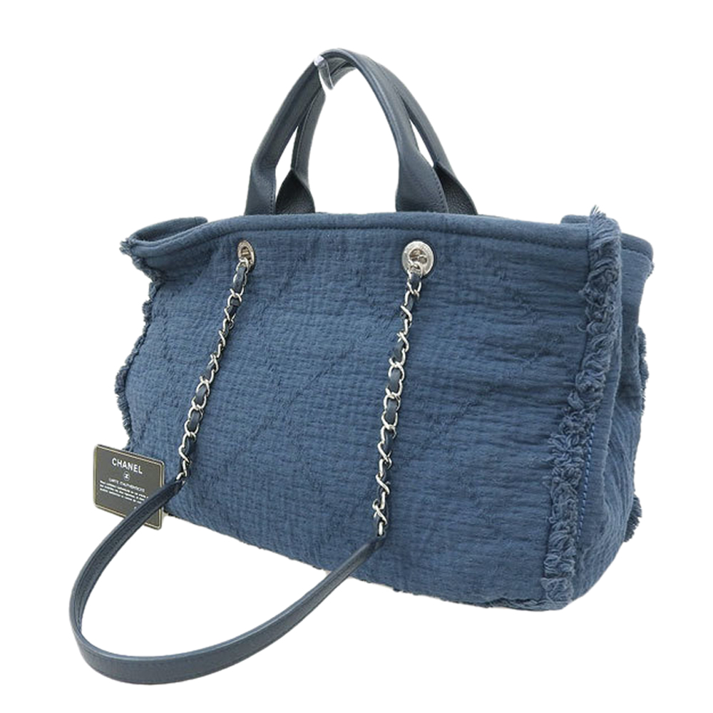 

Chanel Blue Canvas Large Shopping Face Tote Bag