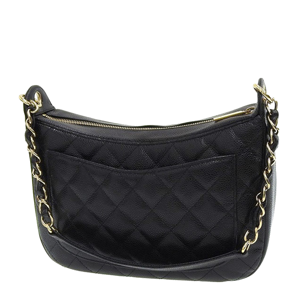 

Chanel Black Caviar Matelasse Leather Timeless Hobo