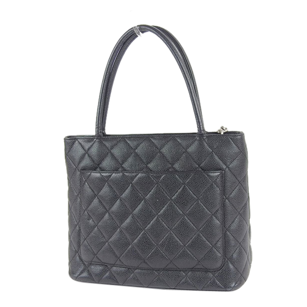 

Chanel Black Caviar Matelasse Leather Medallion Tote
