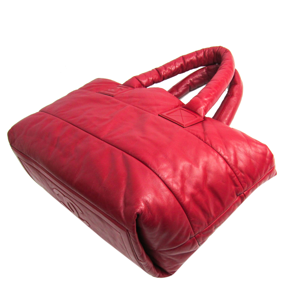 

Chanel Red Leather Coco Cocoon Tote