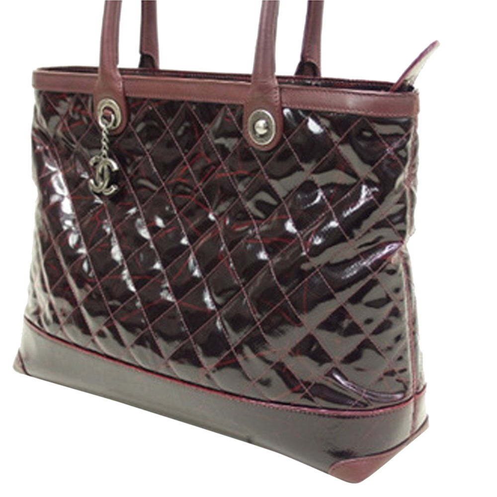 

Chanel Bordeaux Patent Quilted Rue Cambo Tote, Burgundy