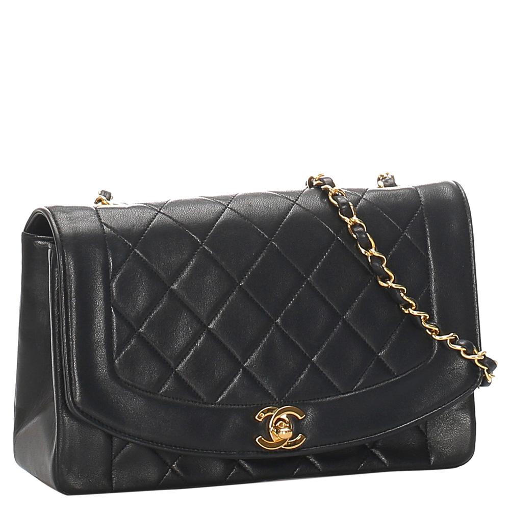 

Chanel Black Quilted Leather Diana Flap Shoulder Bag