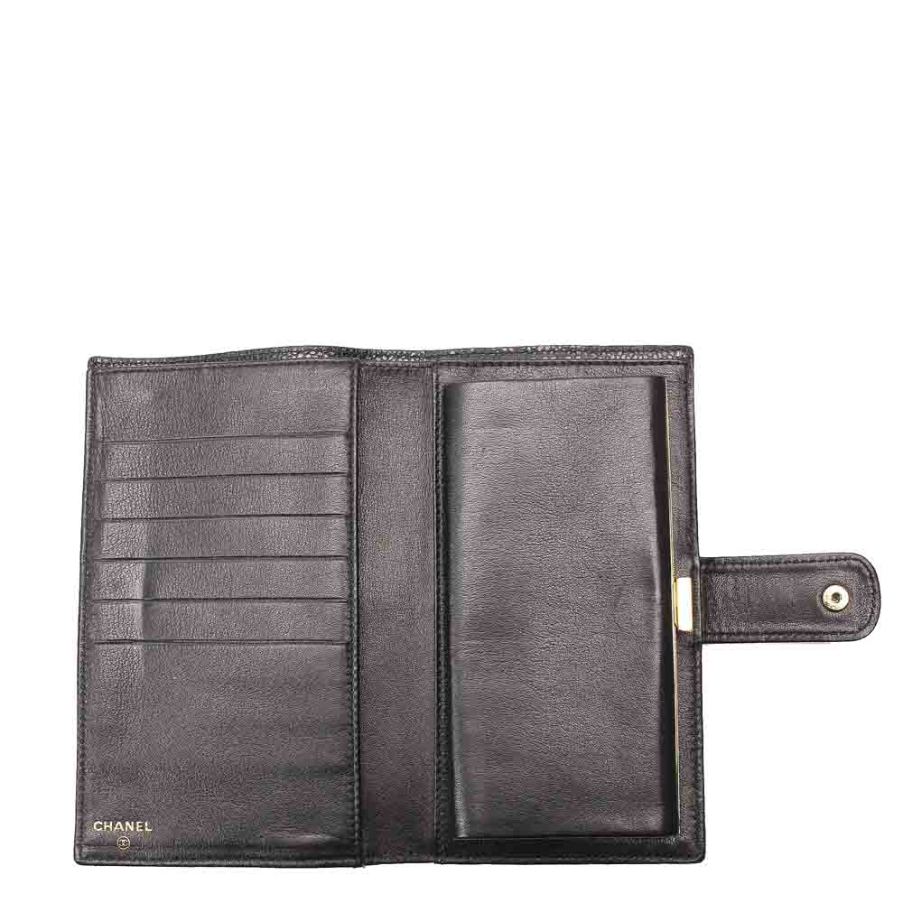 

Chanel Black CC Caviar Leather Long Wallet