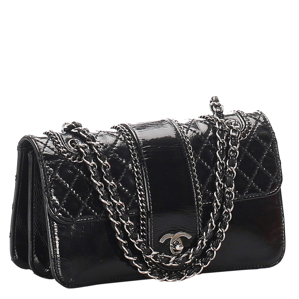 

Chanel Black Patent Leather Medium Madison Flap Bag