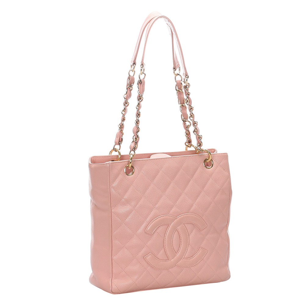 

Chanel Pink Caviar Leather Petite Shopping Tote Bag