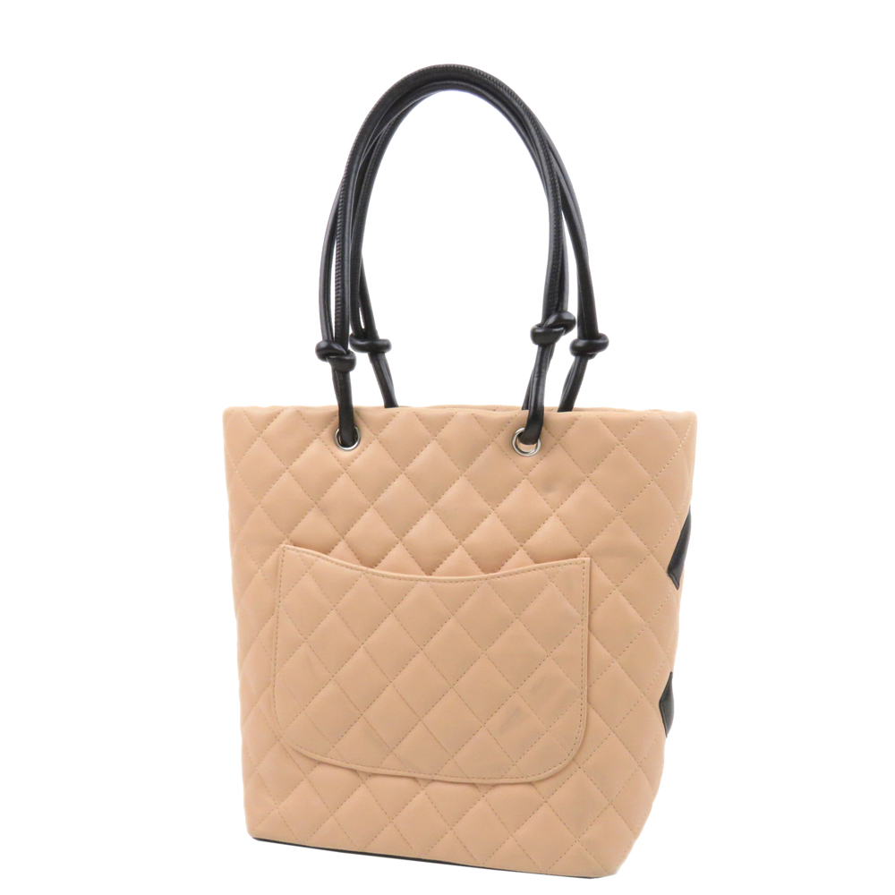 

Chanel Beige/Pink Lambskin Leather Cambon Ligne Tote Bag