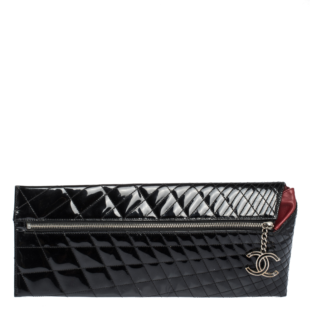 chanel patent leather clutch