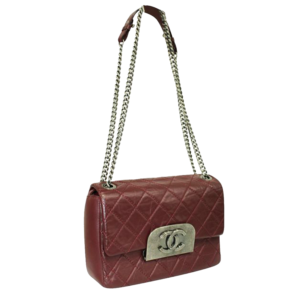 

Chanel Burgundy Calfskin Leather Chain Shoulder Bag