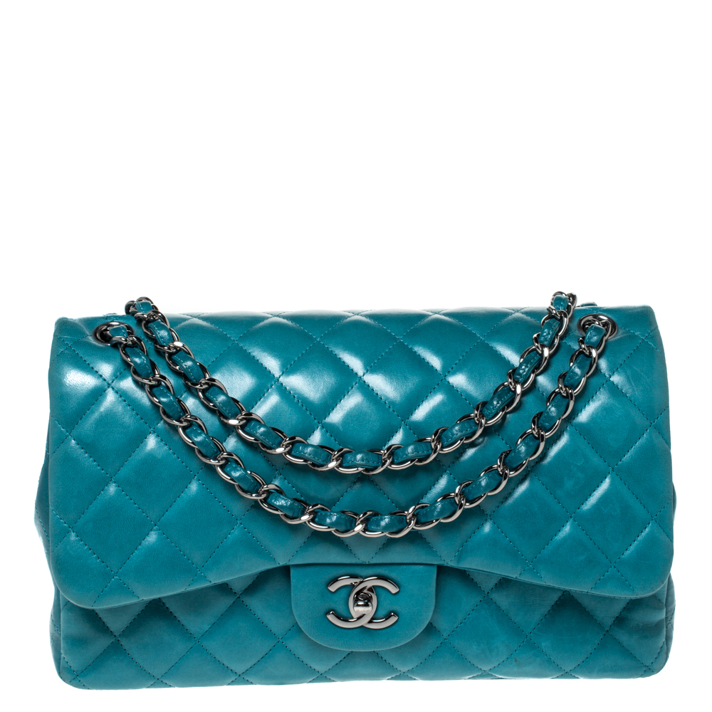 Chanel Green Quilted Leather Jumbo Classic Double Flap Bag Chanel | The ...