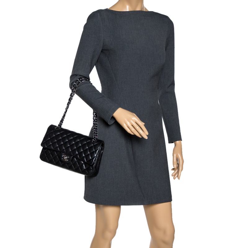 

Chanel Black Quilted Leather Medium Classic Double Flap Bag