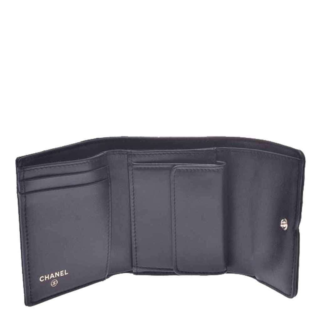 

Chanel Black Ligne Cambon Zip-Around Wallet