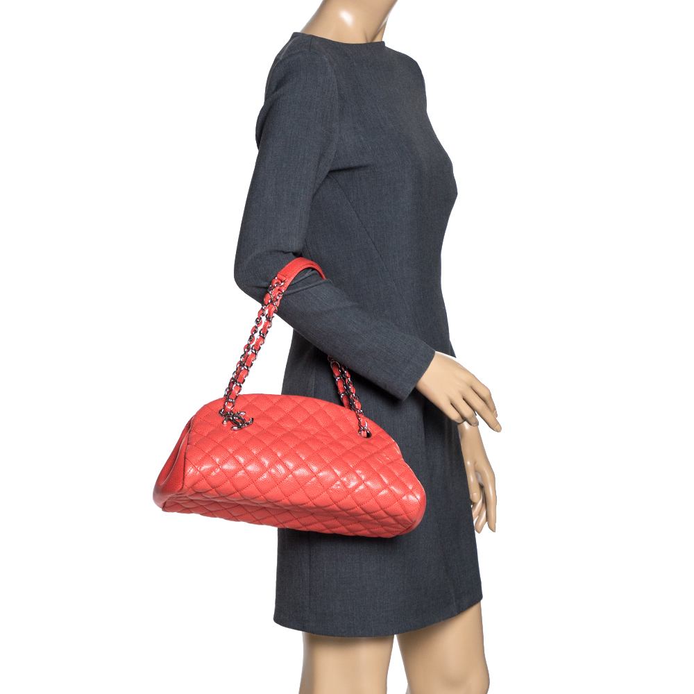 

Chanel Orange Quilted Caviar Leather Just Mademoiselle Bowler Bag