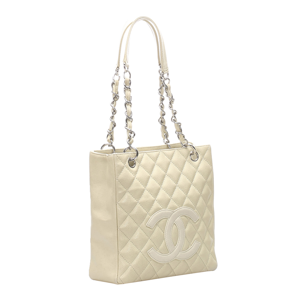 

Chanel Cream Caviar Leather  PST Totes