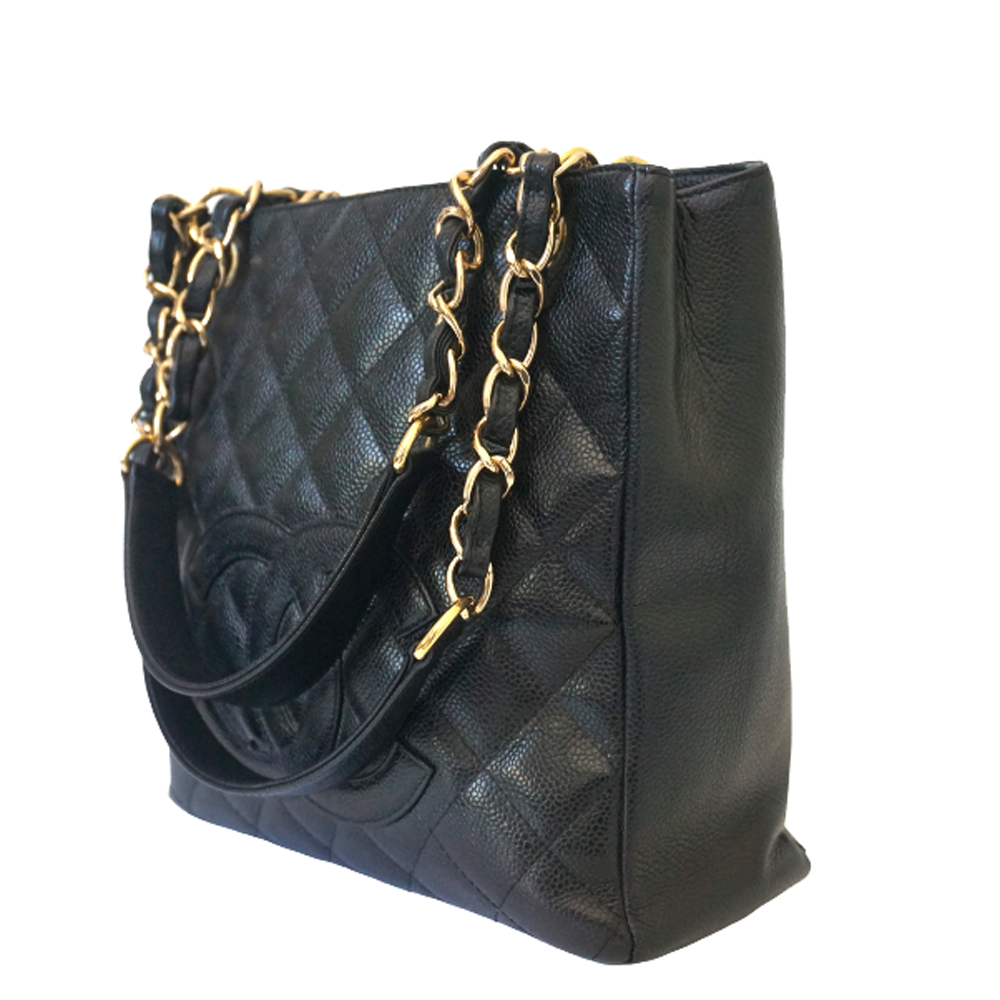 

Chanel Black Caviar Leather Petite Shopper Tote Bag