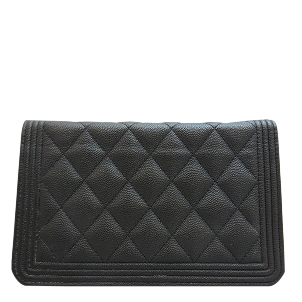

Chanel Black Caviar Leather Boy 2018 Wallet on Chain Bag