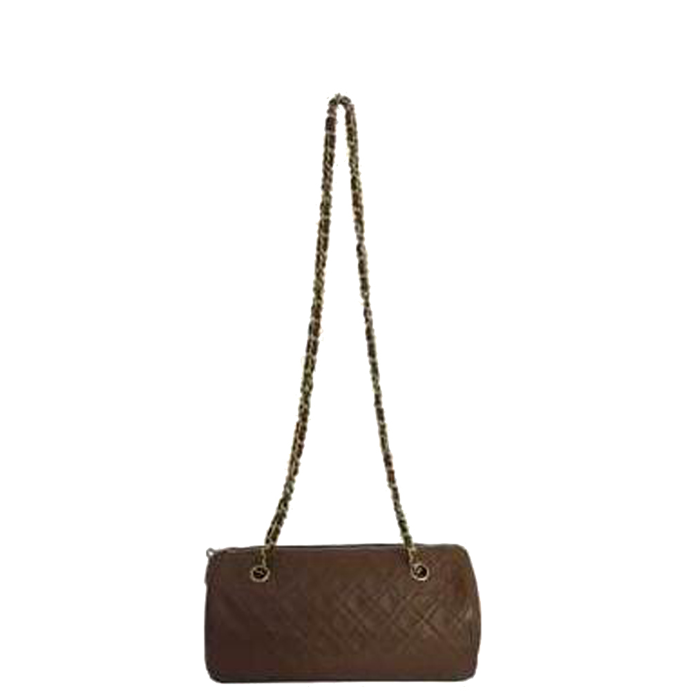 

Chanel Brown Quilted Lambskin Leather Shoulder Bag