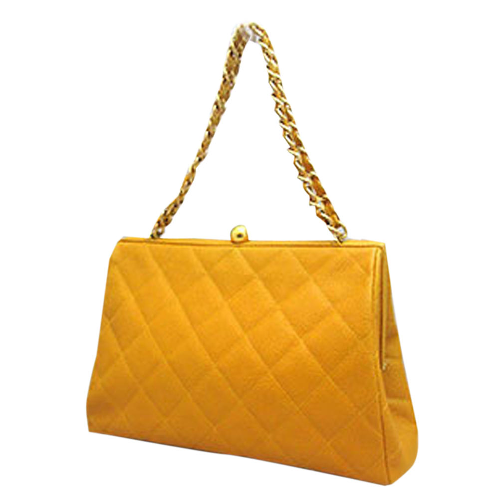 

Chanel Yellow Leather Vintage Shoulder Bag