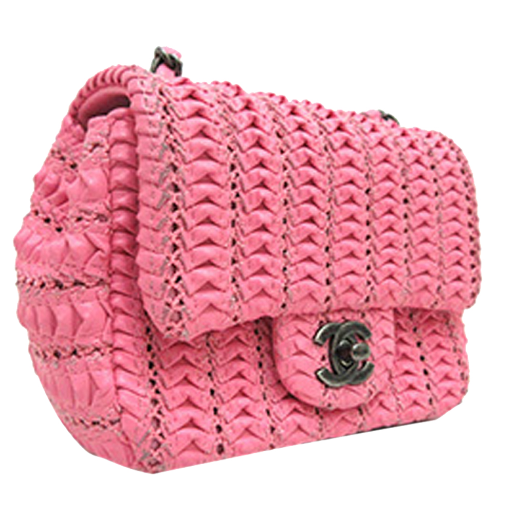 

Chanel Pink Canvas Paris-Seoul Crochet-Work Flap Bag