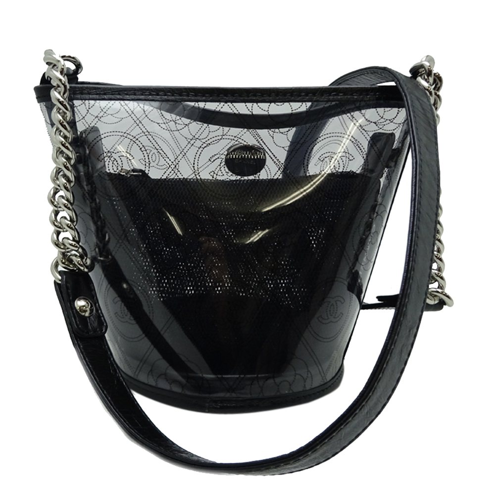 

Chanel Black Vinyl PVC Bucket Shoulder Bag