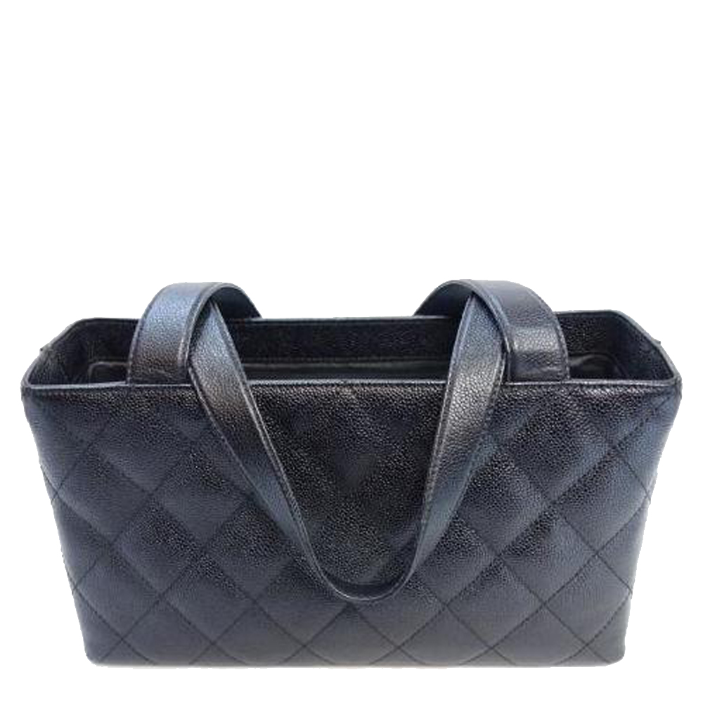 

Chanel Black Caviar Leather Vintage Tote Bag