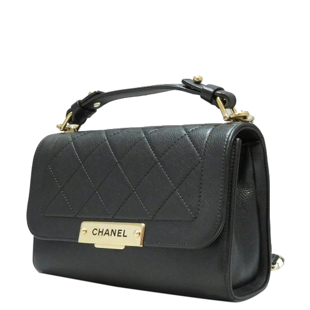 

Chanel Black Leather Vintage Shoulder Bag