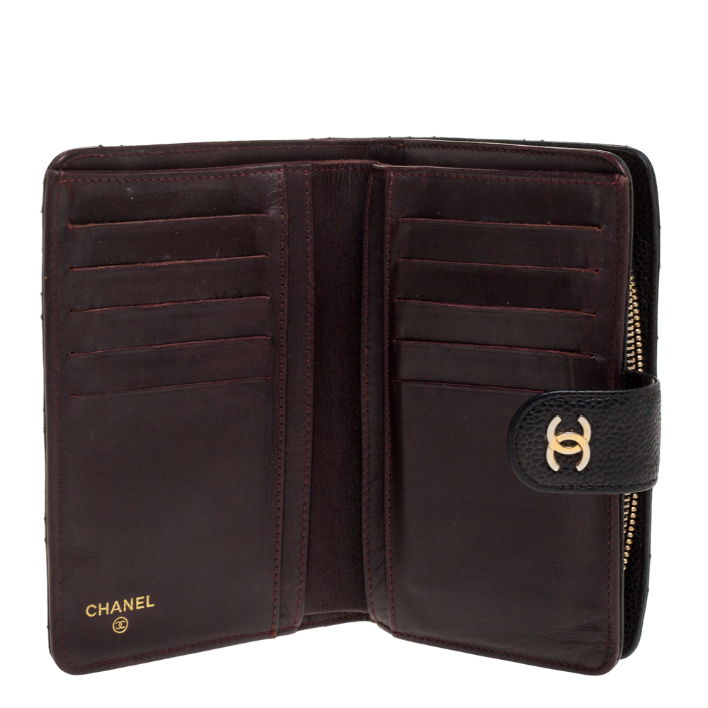 

Chanel Black Quilted Caviar Leather L-Zip Wallet