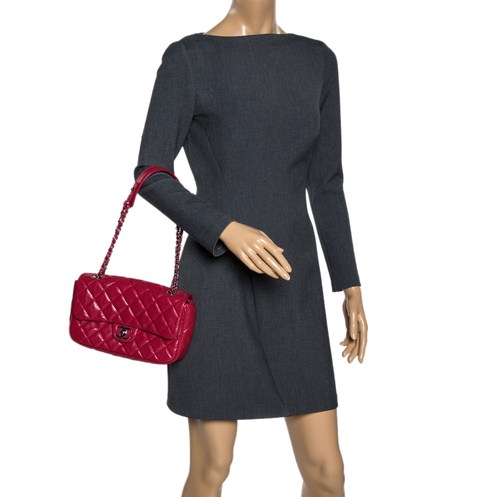

Chanel Red Perforated Leather Flap Shoulder Bag