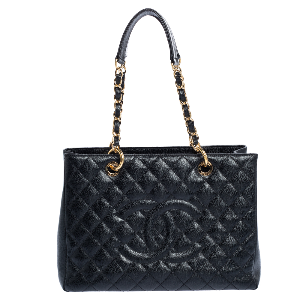 chanel black shopping bag