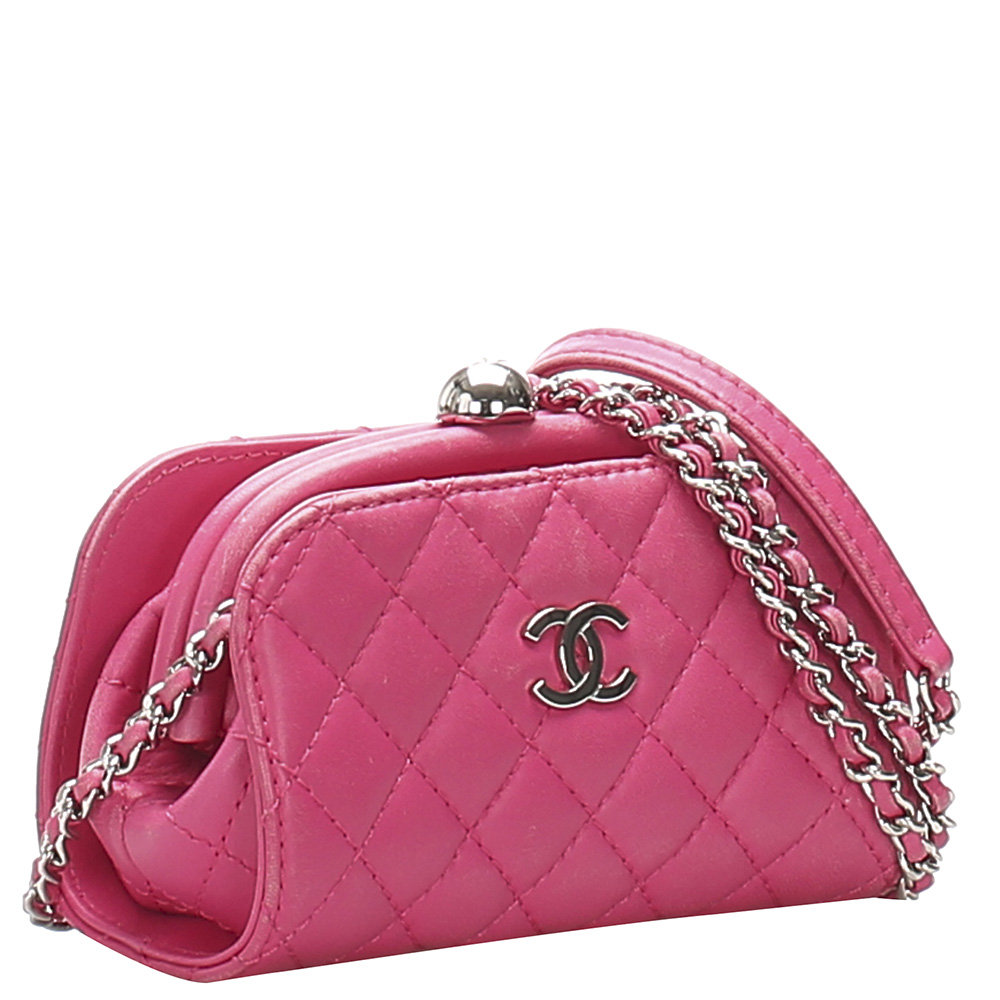 

Chanel Pink Lambskin Leather CC Shoulder Bag