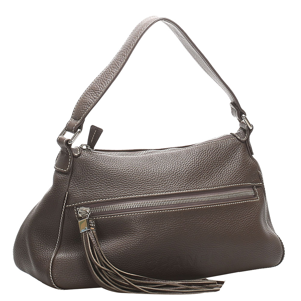 

Chanel Brown Leather Tassel Leather Shoulder Bag