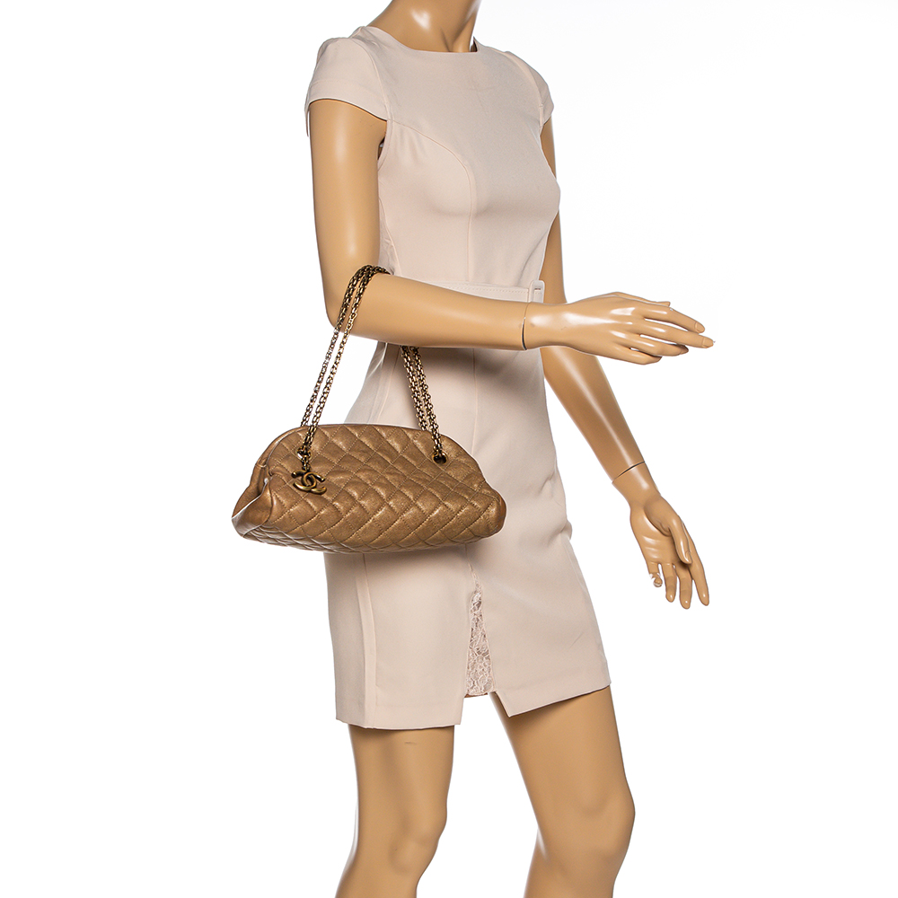 

Chanel Golden Brown Quilted Leather Small Just Mademoiselle Bowler Bag