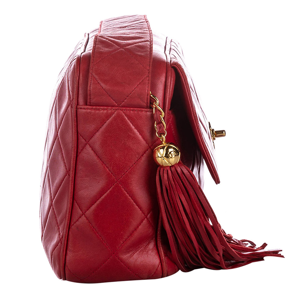 

Chanel Red Lambskin Leather Classic Vintage Crossbody Bag