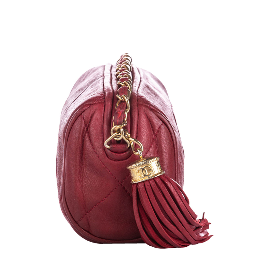 

Chanel Red Lambskin Leather CC Crossbody Bag